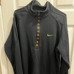 Nike Livestrong Dri Fit 1/4 Zip Men's Black Sweatshirt.